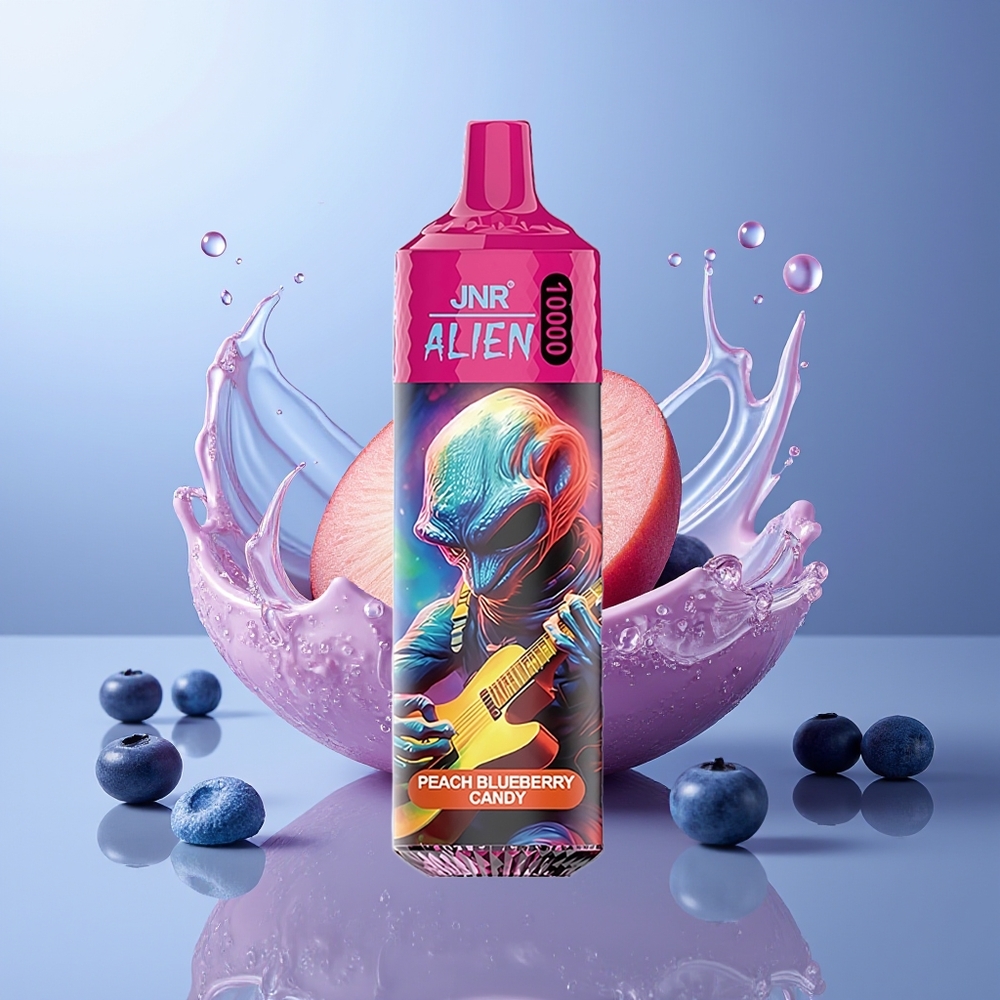 JNR Alien 10000 Puffs Melocotón Arándano Dulce 850mAh RGB Tipo-C