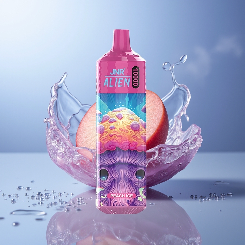 JNR Alien 10000 Puffs Melocotón Hielo 850mAh Tipo-C LED RGB