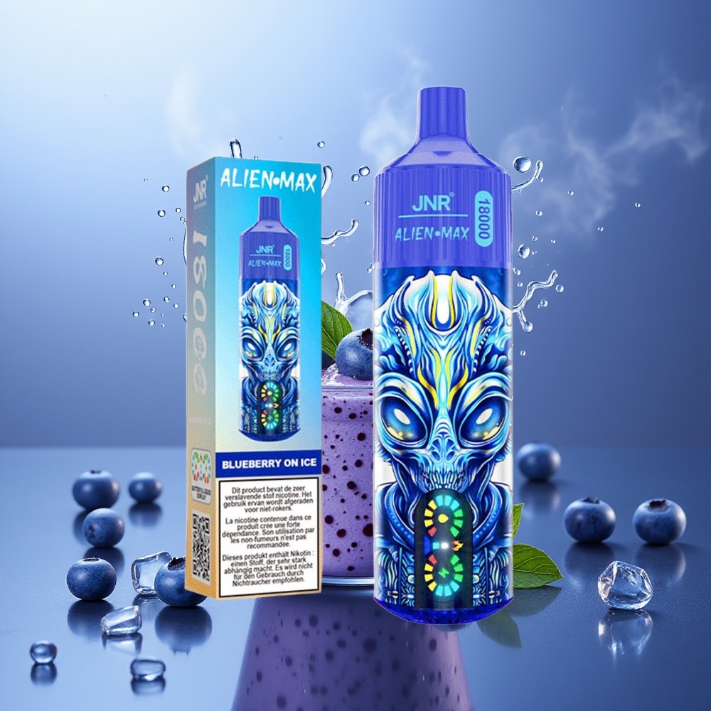 JNR Alien Max 18000 Puffs Arándano En Hielo Dual Mesh Coil 28ml Tipo-C