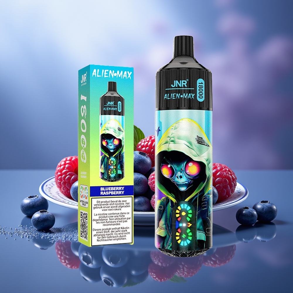 JNR Alien Max 18000 Puffs Arándano Frambuesa Dual Mesh Coil Tipo-C 28ml