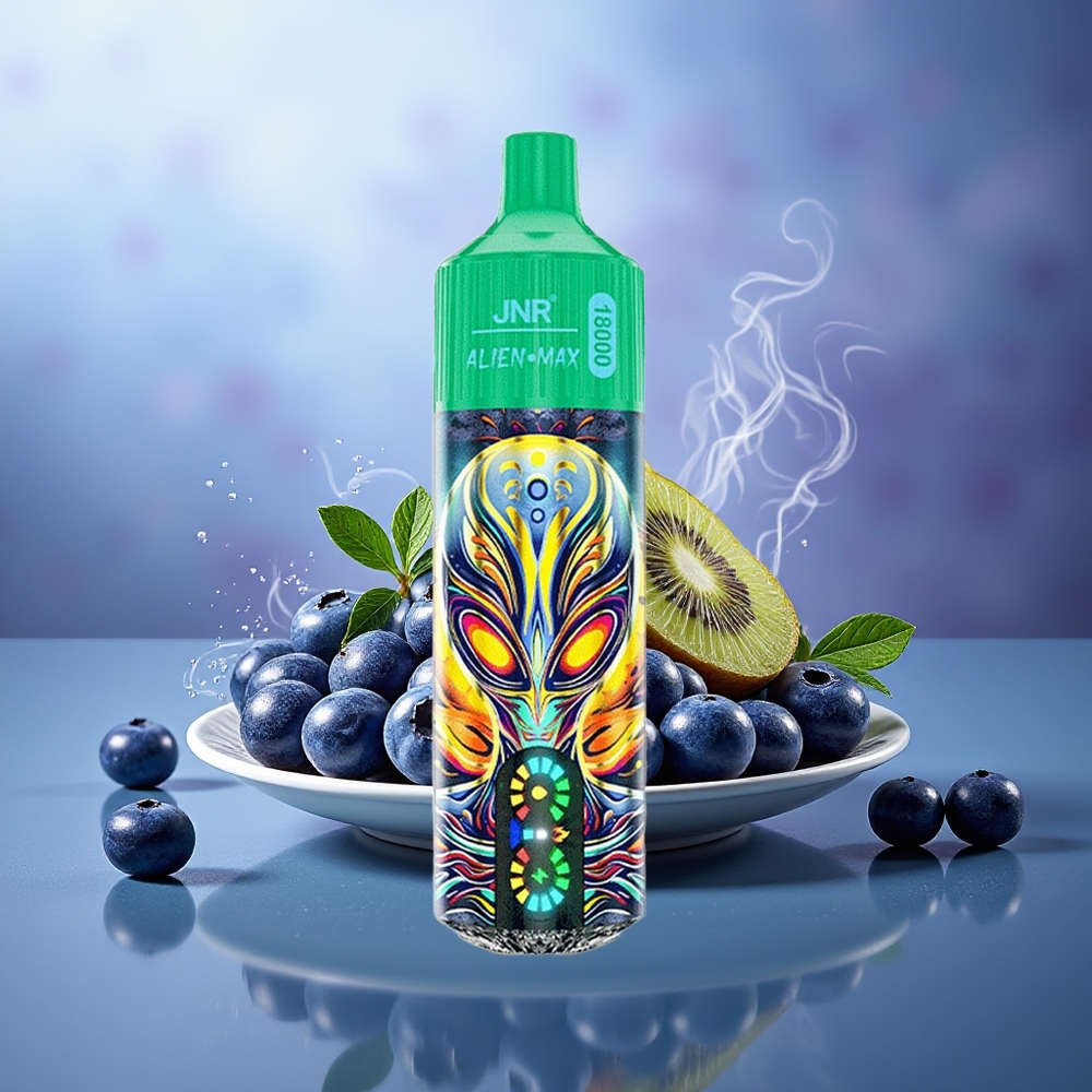 JNR Alien Max 18000 Puffs Blueberry Kiwi Dual Mesh Dual Core 28ml LED Display