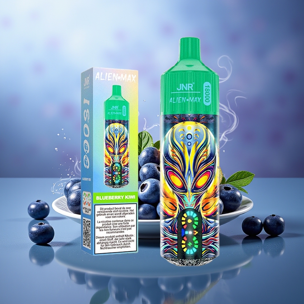 JNR Alien Max 18000 Puffs Blueberry Kiwi Dual Mesh Dual Core 28ml LED Display