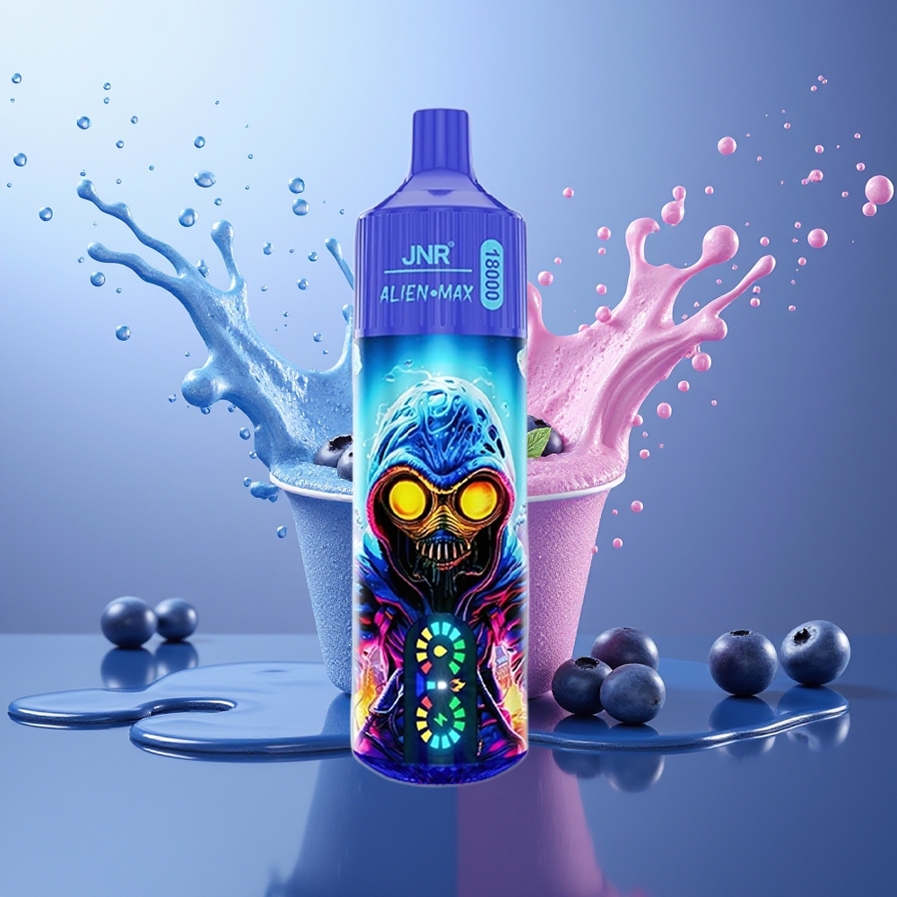 JNR Alien Max 18000 Puffs Chicle de Arándano Dual Mesh Coil Tipo-C LED Display