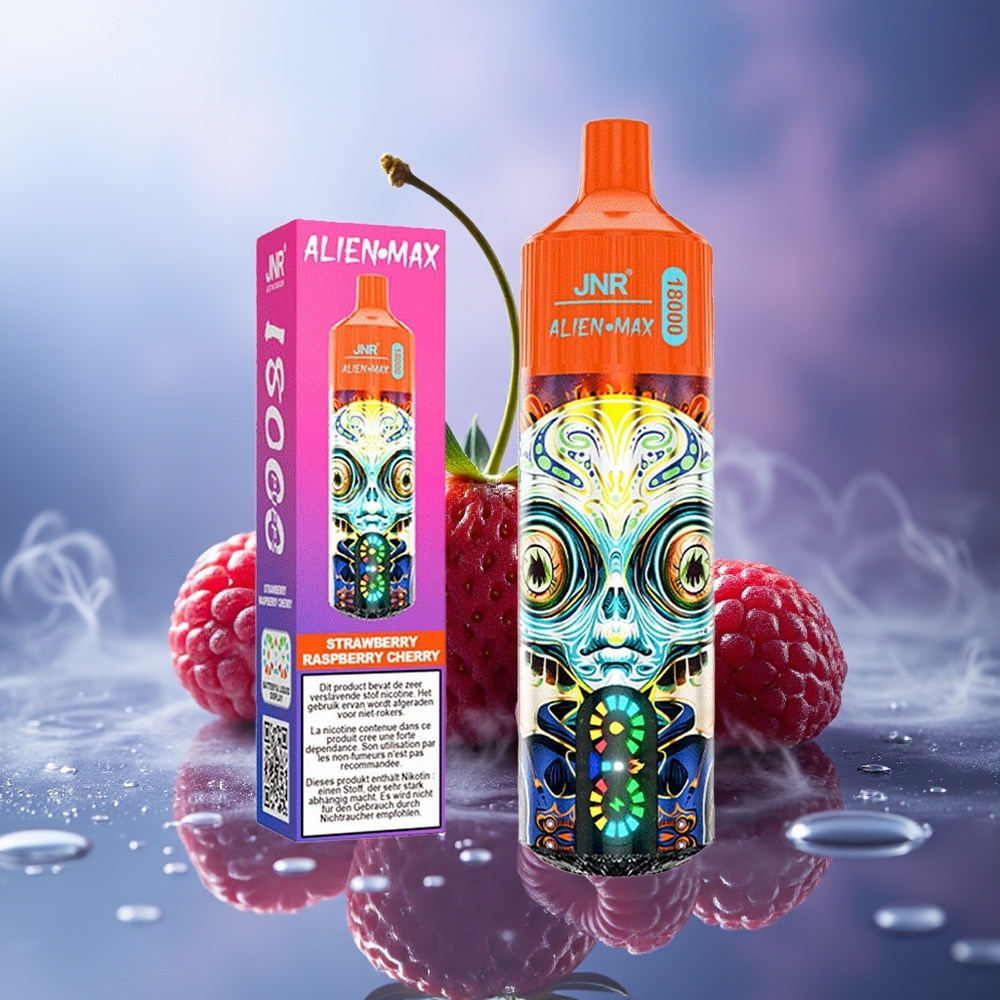 JNR Alien Max 18000 Puffs Fresa Frambuesa Cereza Dual Mesh Coil 28ml Tipo-C