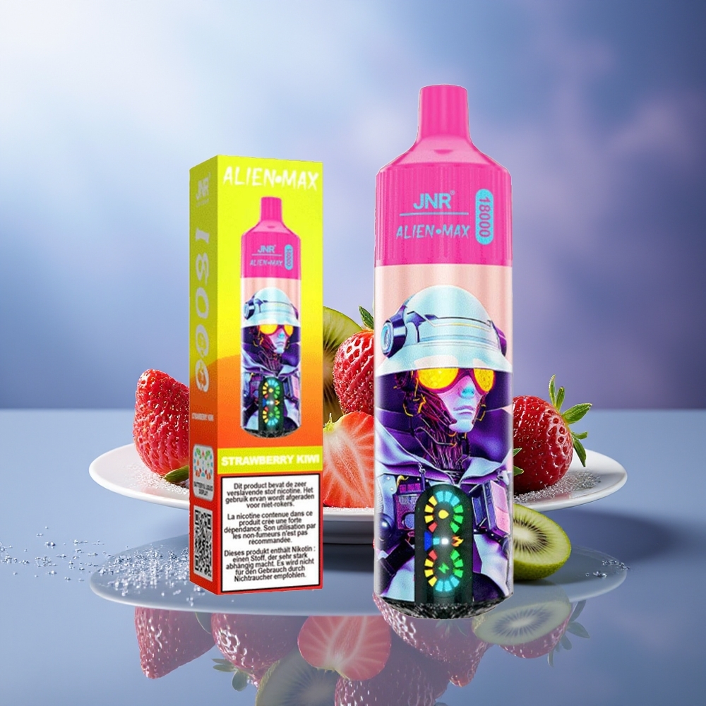 JNR Alien Max 18000 Puffs Fresa Kiwi LED Dual Mesh Tipo-C