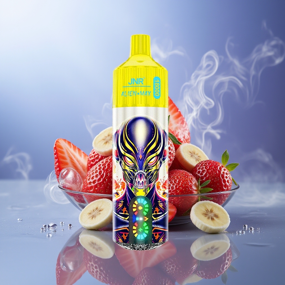 JNR Alien Max 18000 Puffs Fresa Plátano Dual Mesh Coil Tipo-C 28ml