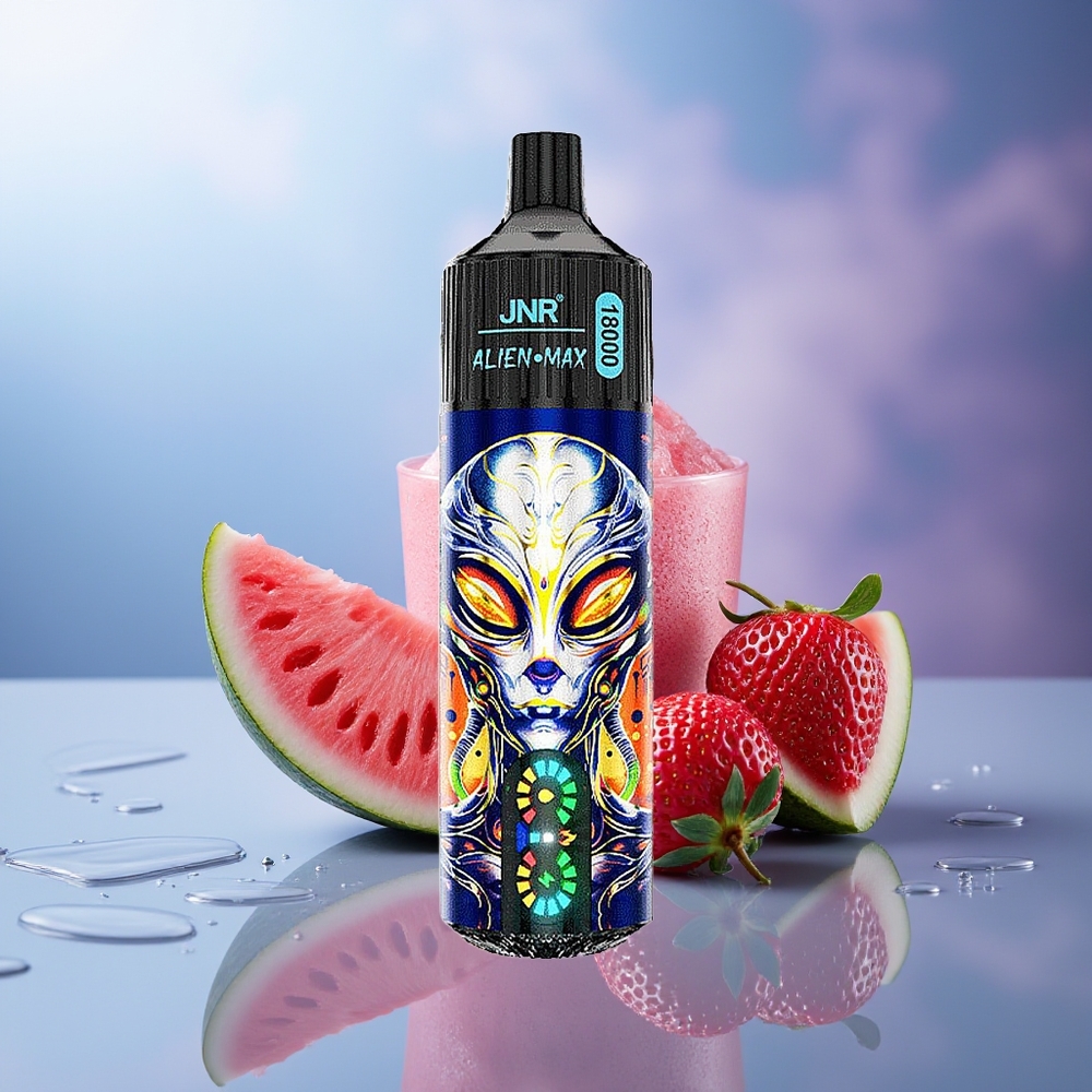 JNR Alien Max 18000 Puffs Fresa Sandía Chicle Pantalla LED Dual Mesh Tipo-C
