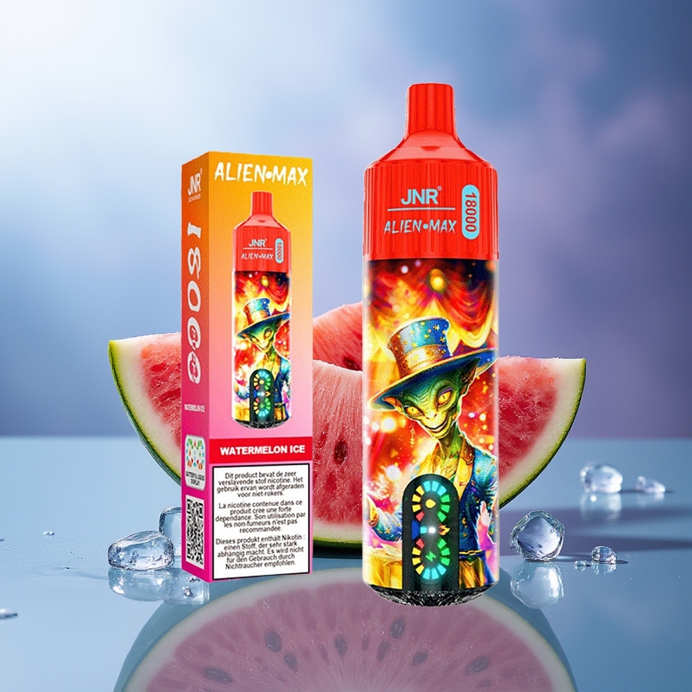 JNR Alien Max 18000 Puffs Sandía Helada Dual Mesh Coil Tipo-C 28ml