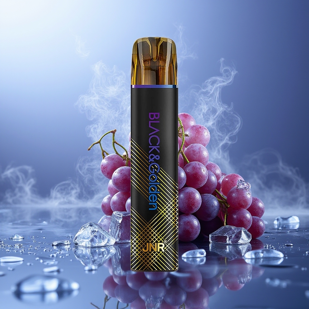 JNR Black&Golden 800 Puffs Vape Uva Hielo sin Carga 550mAh 2ml 2% Nicotina
