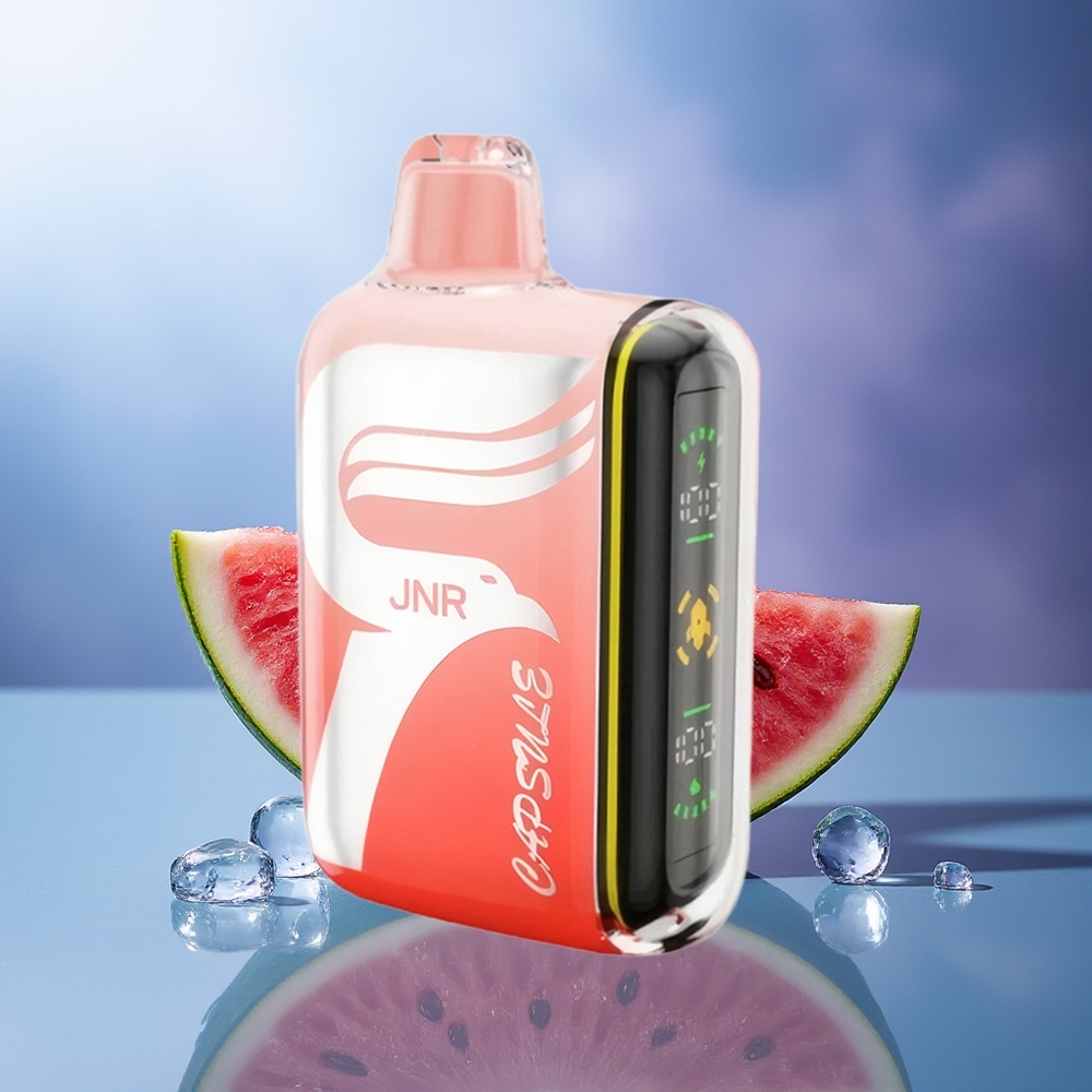 JNR Capsule 15000 Puffs Sandía Brazz Hielo 850mAh Dual Mesh Coil Tipo-C Carga Rápida JNR Capsule 15000 Puffs Sandía Brazz Hielo 850mAh Dual Mesh Coil Tipo-C Carga Rápida