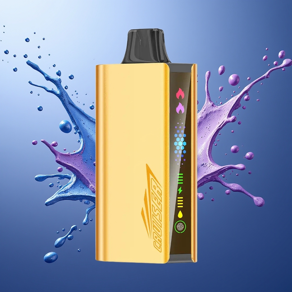 JNR Cruiser 12000 Puffs Explosión de Arándano No-Charge Vape Desechable Pantalla Animada 25ml Cuerpo de Aluminio