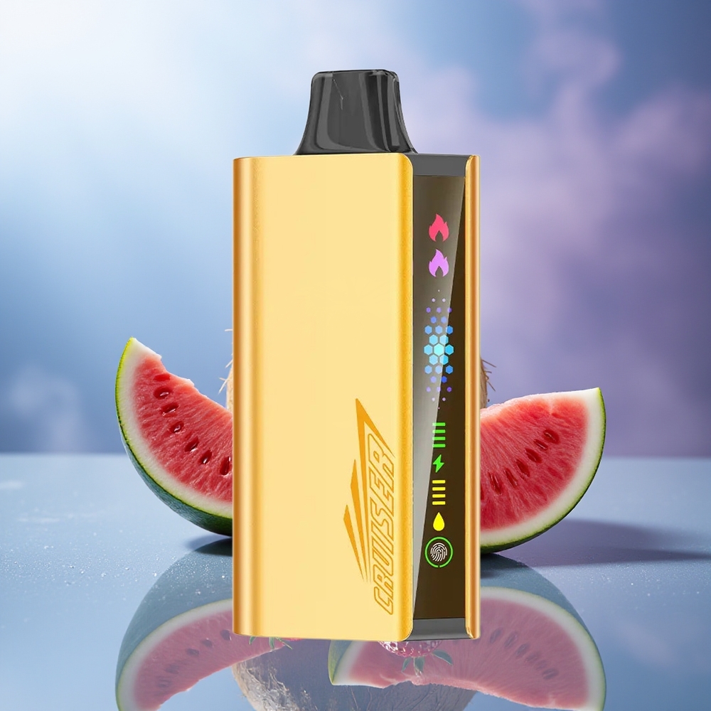 JNR Cruiser 12000 Puffs Fresa Coco Sandía Batería Integrada Pantalla Animación Cuerpo de Aluminio