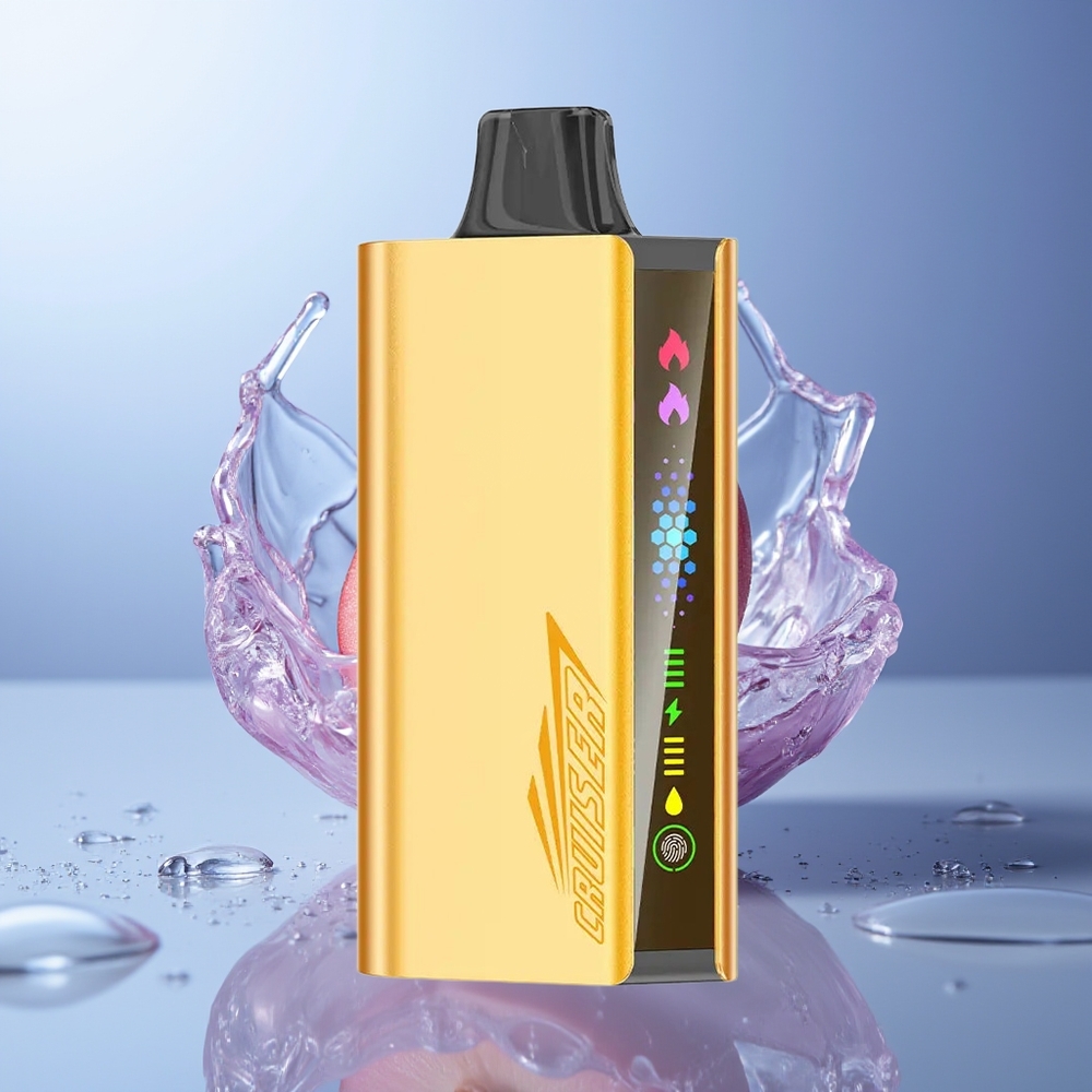 JNR Cruiser 12000 Puffs Melocotón Hielo Pantalla Animada Batería Integrada 3500 mAh Cuerpo de Aluminio