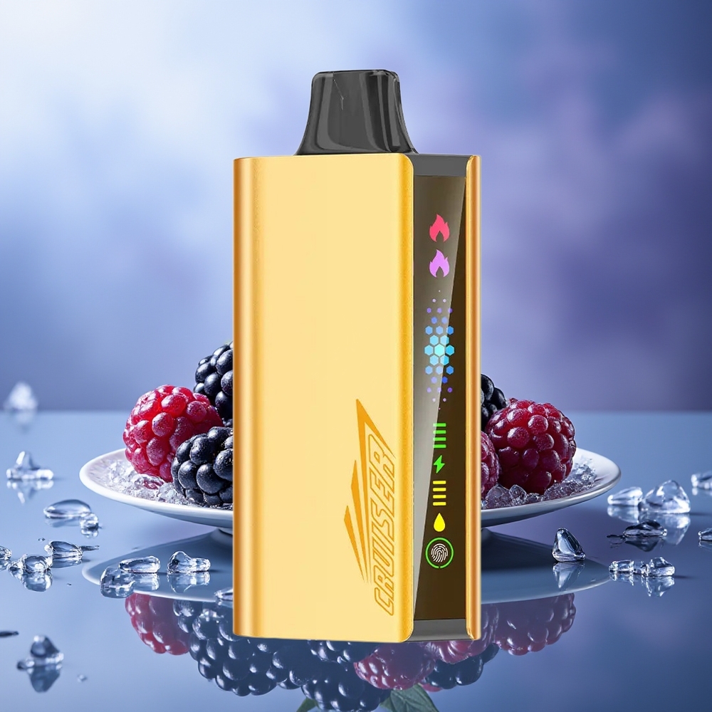 JNR Cruiser 12000 Puffs Zarzamora Helado Pantalla Animada Batería 3500 mAh Cuerpo de Aluminio