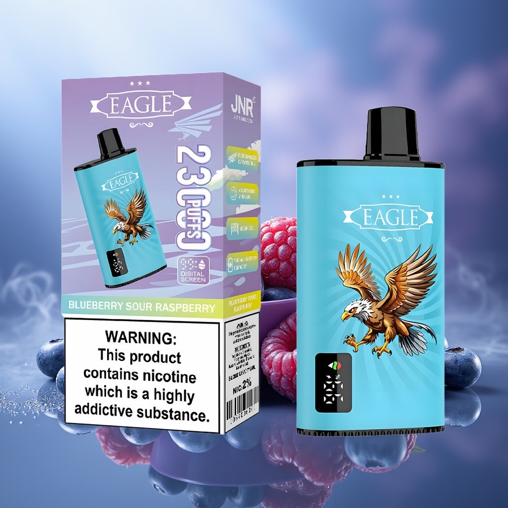 JNR EAGLE Smart 23000 Puffs Arándano Agrio Frambuesa Pantalla Digital Bobina Malla 1.0ohm Batería 750mAh