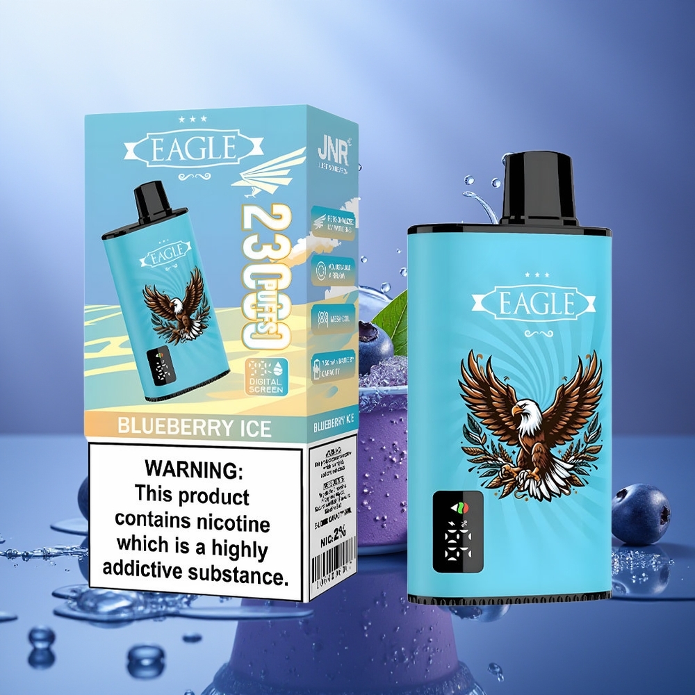 JNR EAGLE Smart 23000 Puffs Arándano Helado Pantalla Digital Bobina Malla 1.0ohm Batería 750mAh