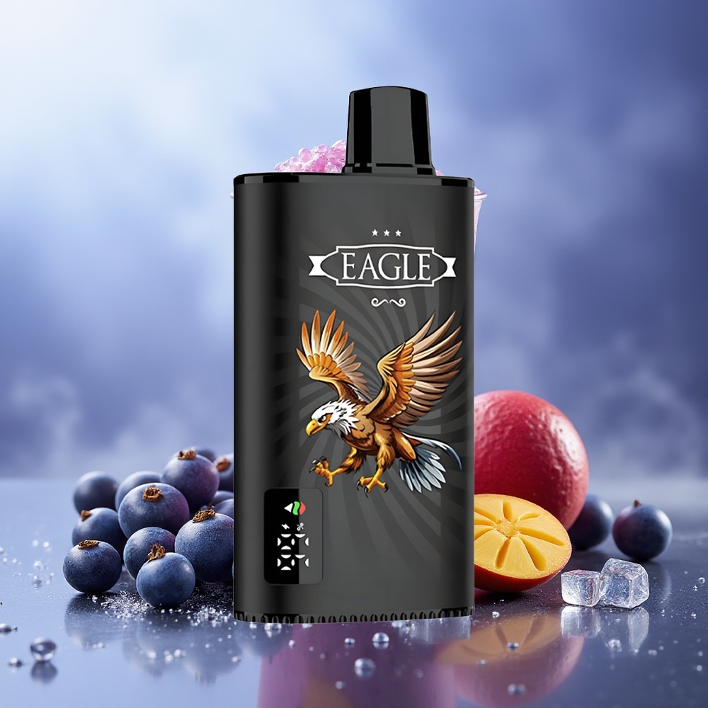 JNR EAGLE Smart 23000 Puffs Grosella Negra Mango Hielo Pantalla Digital Bobina Mesh 1.0ohm Batería 750mAh