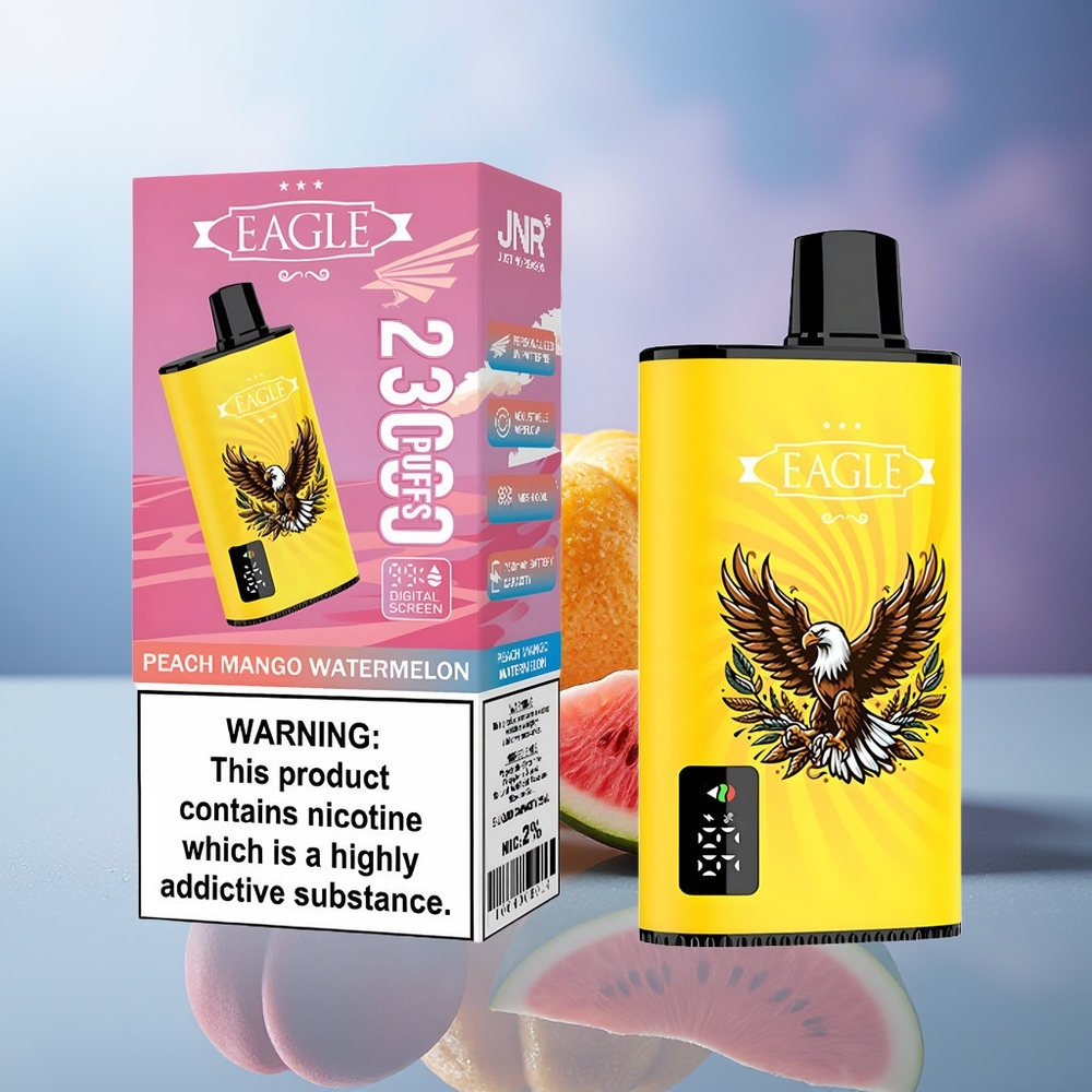 JNR EAGLE Smart 23000 Puffs Melocotón Mango Sandía Pantalla Digital Bobina Mesh 1.0ohm Batería 750mAh