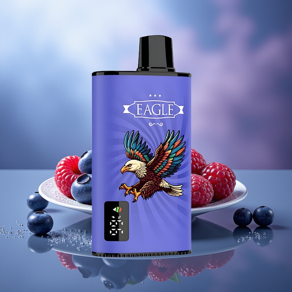 JNR EAGLE Smart 23000 Puffs Vape Desechable Arándano Frambuesa Cereza Pantalla Digital Bobina Mesh 1.0ohm Batería 750mAh