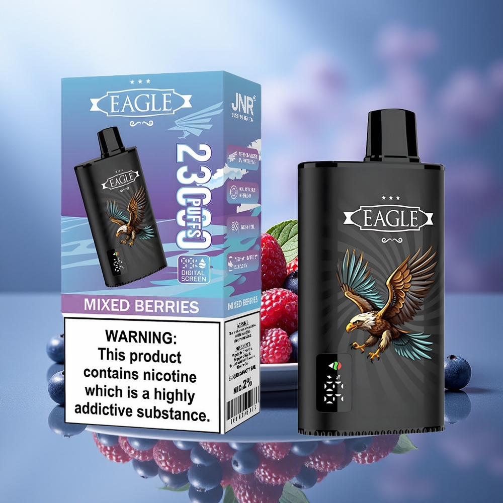 JNR EAGLE Smart 23000 Puffs Vape Desechable Bayas Mixtas Pantalla Digital Bobina Mesh 1.0ohm Batería 750mAh