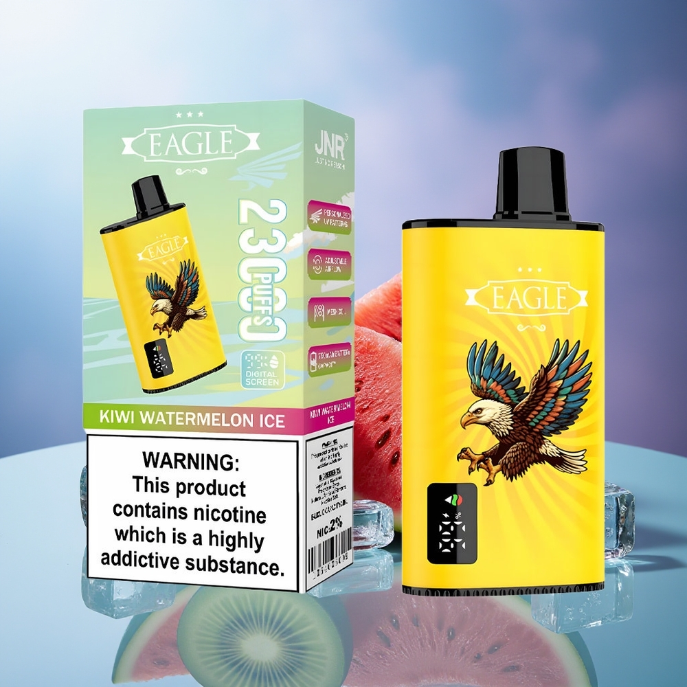 JNR EAGLE Smart 23000 Puffs Vape Desechable Kiwi Sandía Hielo Pantalla Digital Bobina Mesh 1.0ohm Batería 750mAh