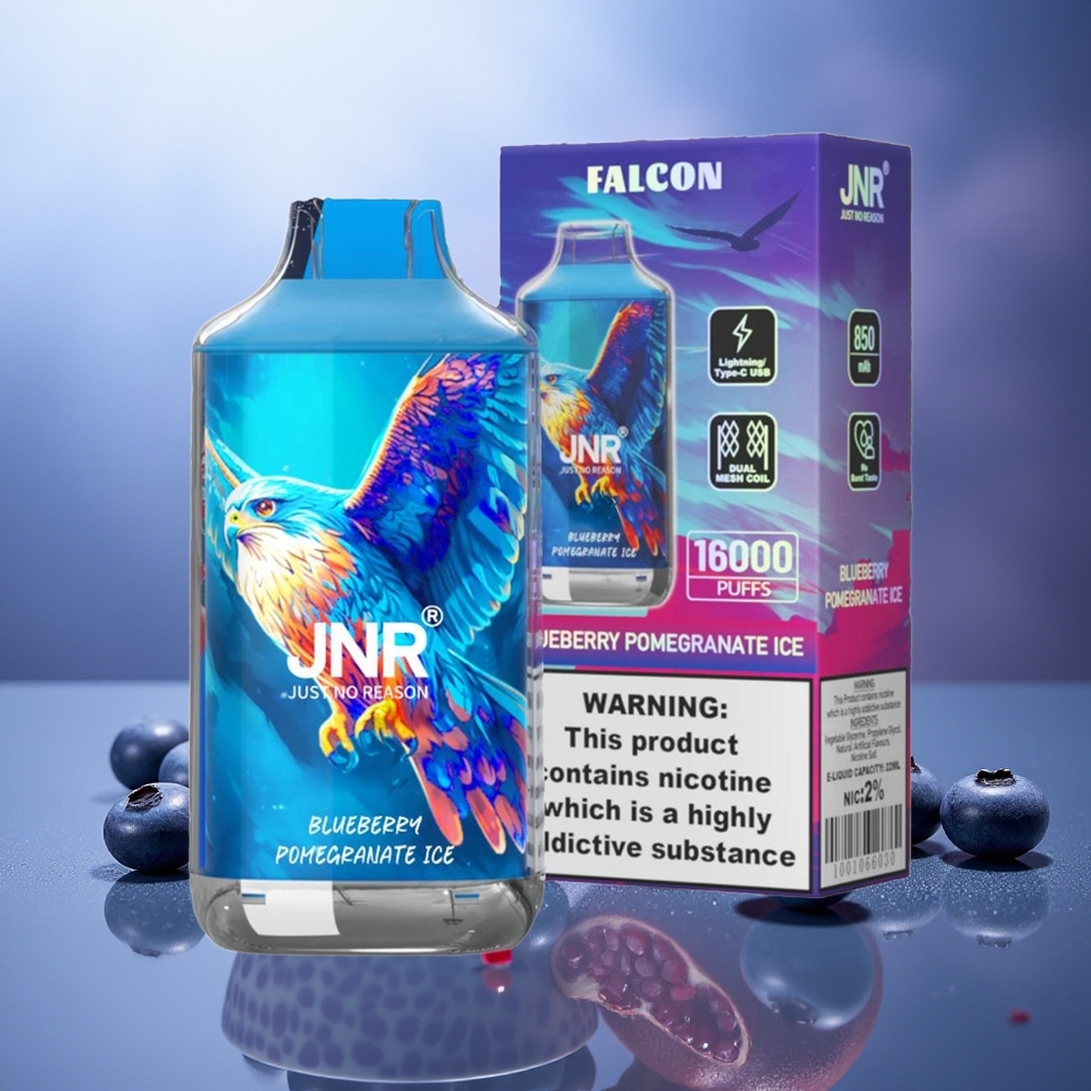 JNR Falcon 16000 Puffs Arándano Granada Helado 850mAh 22ml Dual Mesh Coil
