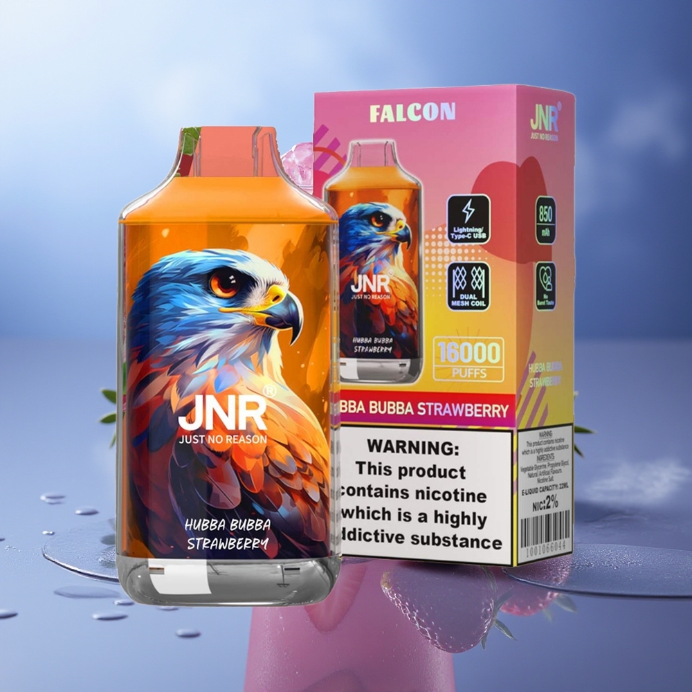 JNR Falcon 16000 Puffs Chicle Fresa 850mAh 22ml Dual Mesh Coil