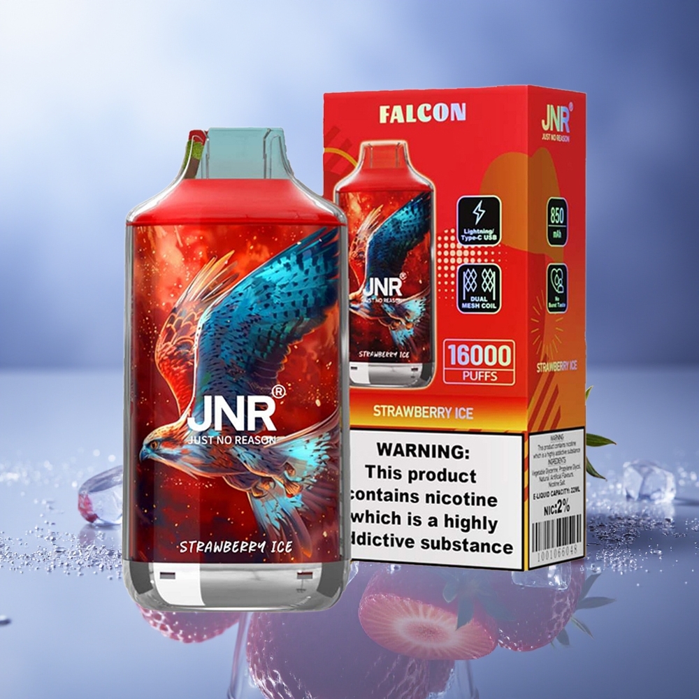 JNR Falcon 16000 Puffs Fresa Hielo Dual Mesh 850mAh 22ml
