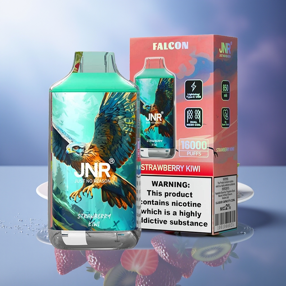 JNR Falcon 16000 Puffs Fresa Kiwi 850 mAh 22ml Dual Mesh Coil
