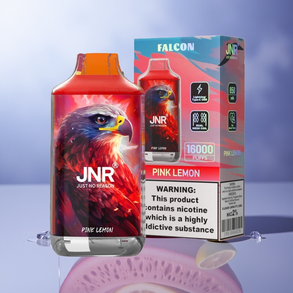 JNR Falcon 16000 Puffs Pink Limón 850 mAh 22ml Dual Mesh Coil