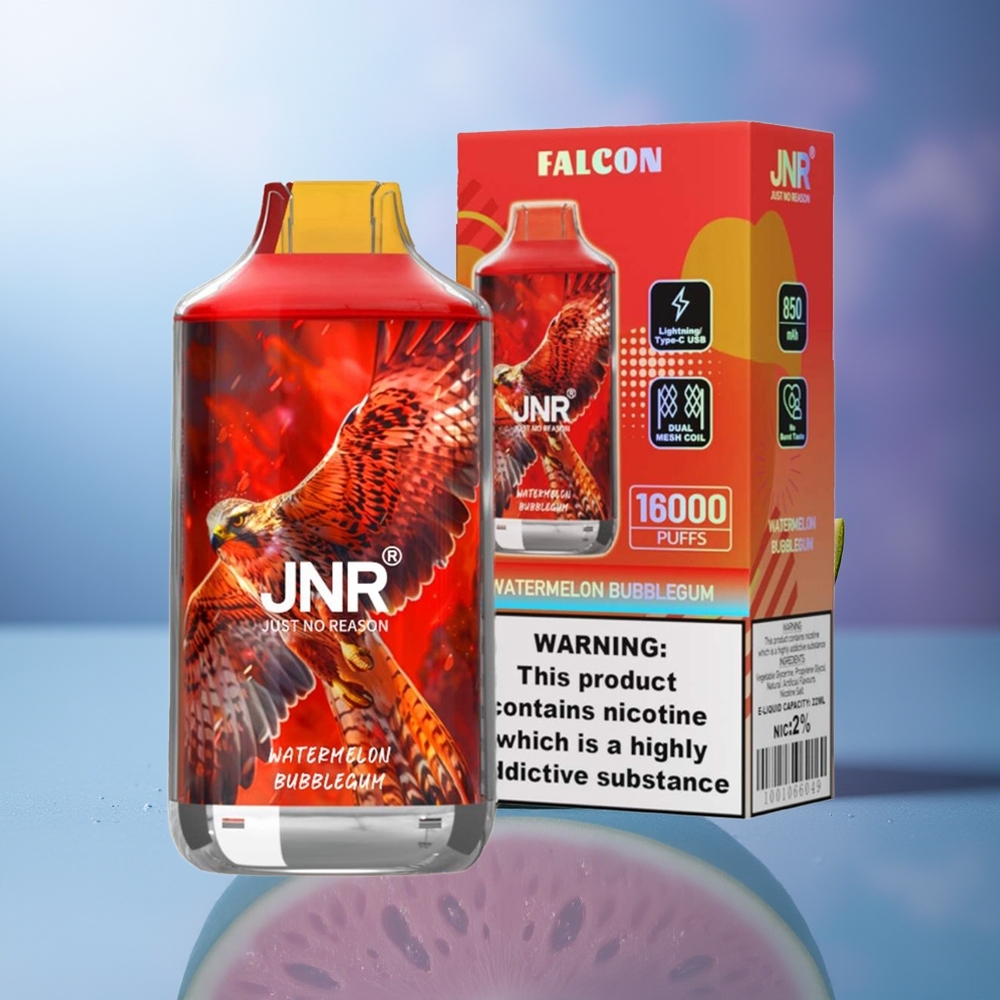 JNR Falcon 16000 Puffs Sandía Chicle 850 mAh 22ml Dual Mesh Coil