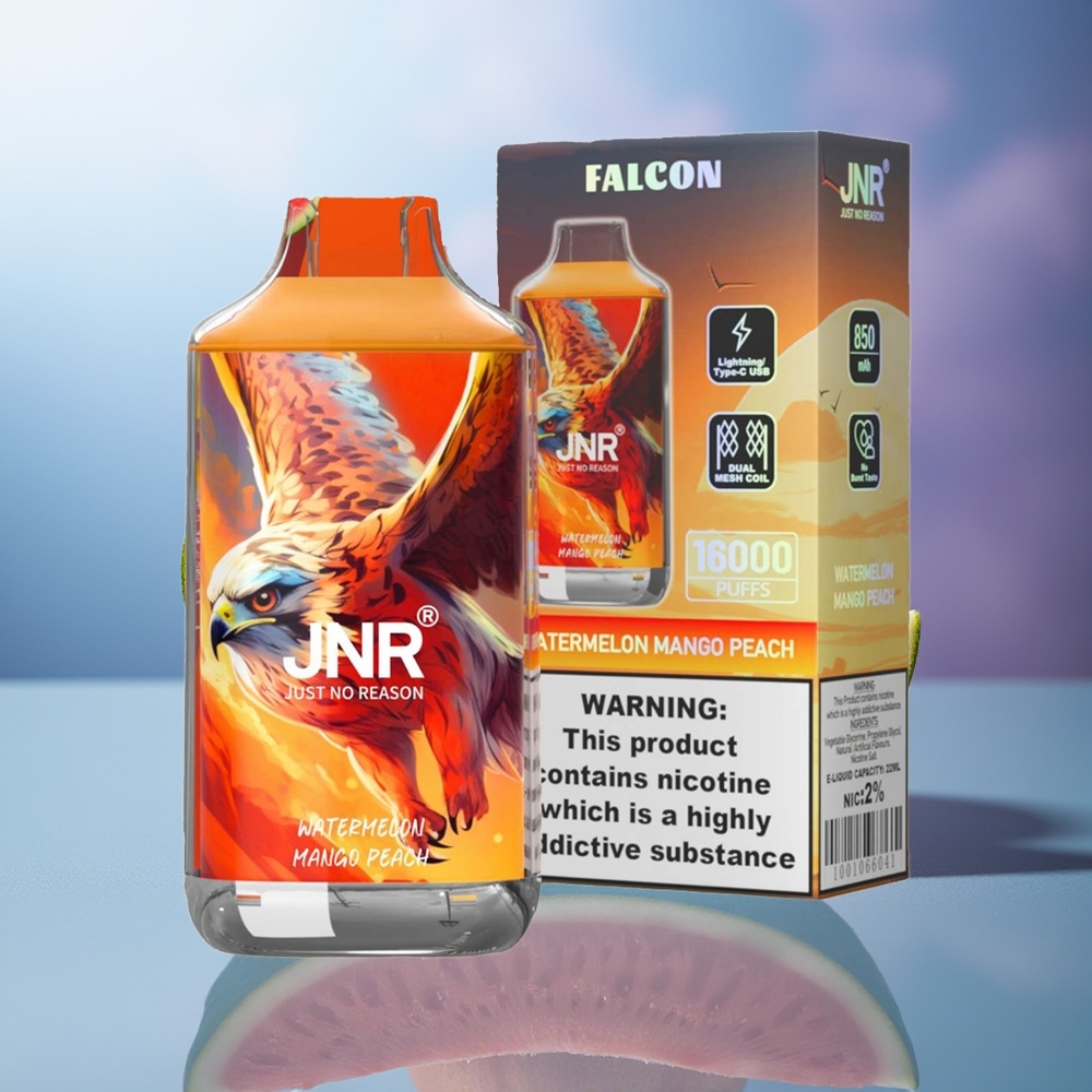 JNR Falcon 16000 Puffs Sandía Mango Melocotón 850mAh 22ml Dual Mesh Coil