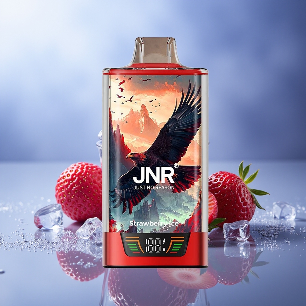 JNR Falcon Pro 28000 Puffs 30ml Fresa Hielo Smart Display Dual Mesh Coil