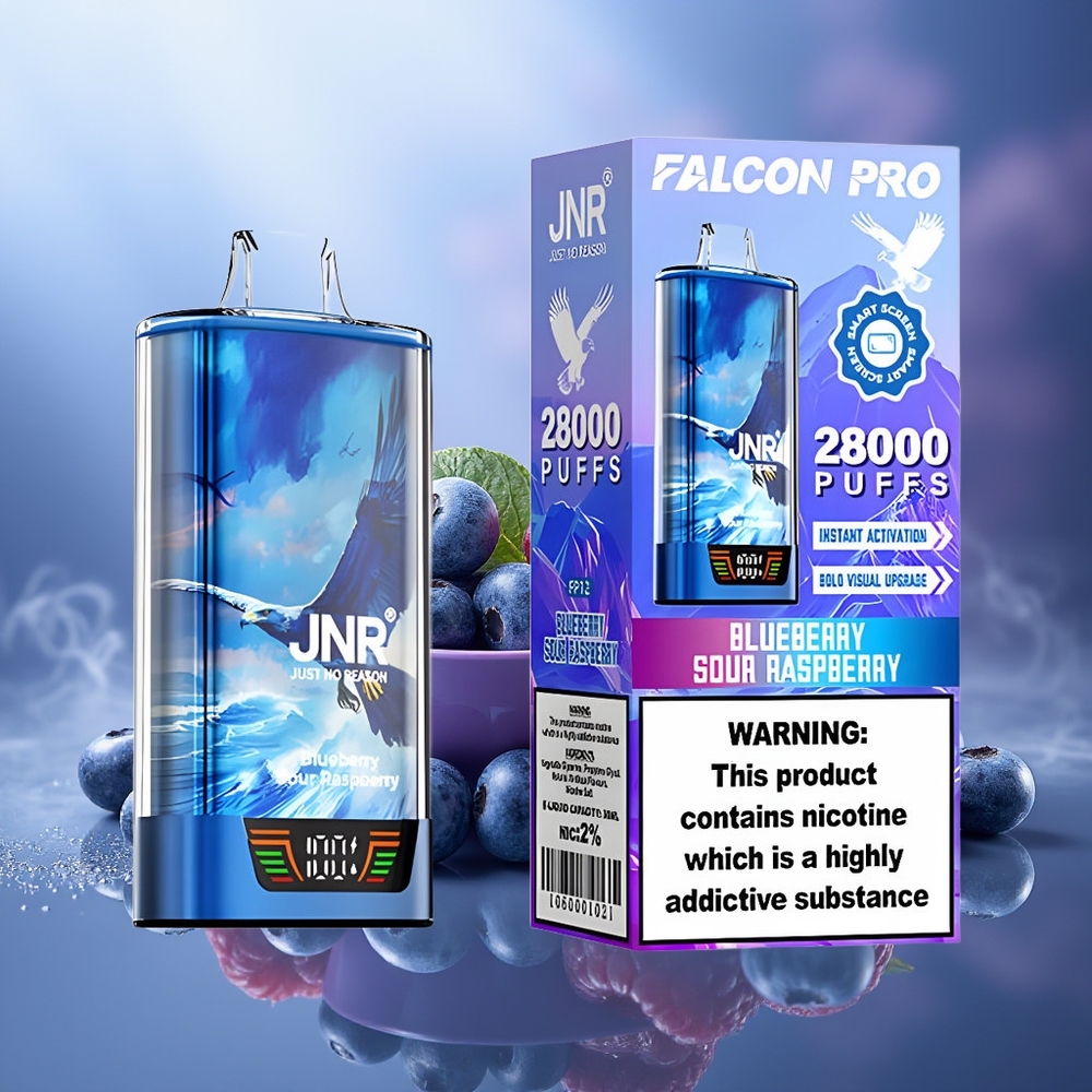 JNR Falcon Pro 28000 Puffs Arándano Frambuesa Ácida 30ml 950mAh USB Type-C