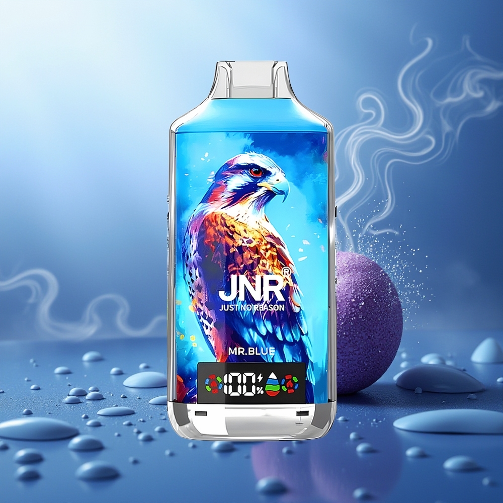 JNR Falcon X 18000 Puffs Azul Sr. Pantalla Digital Dual Mesh Coil