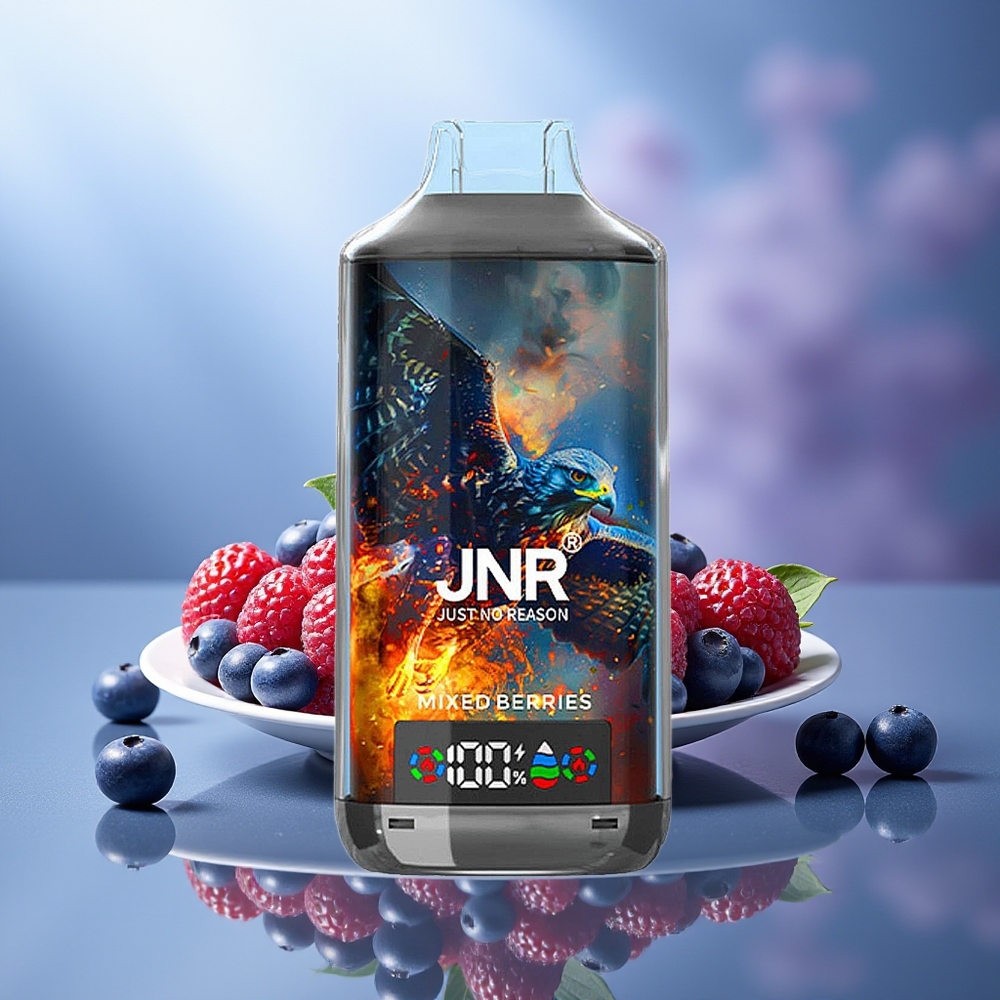 JNR Falcon X 18000 Puffs Bayas Mixtas Pantalla Digital Carga Rápida Tipo-C