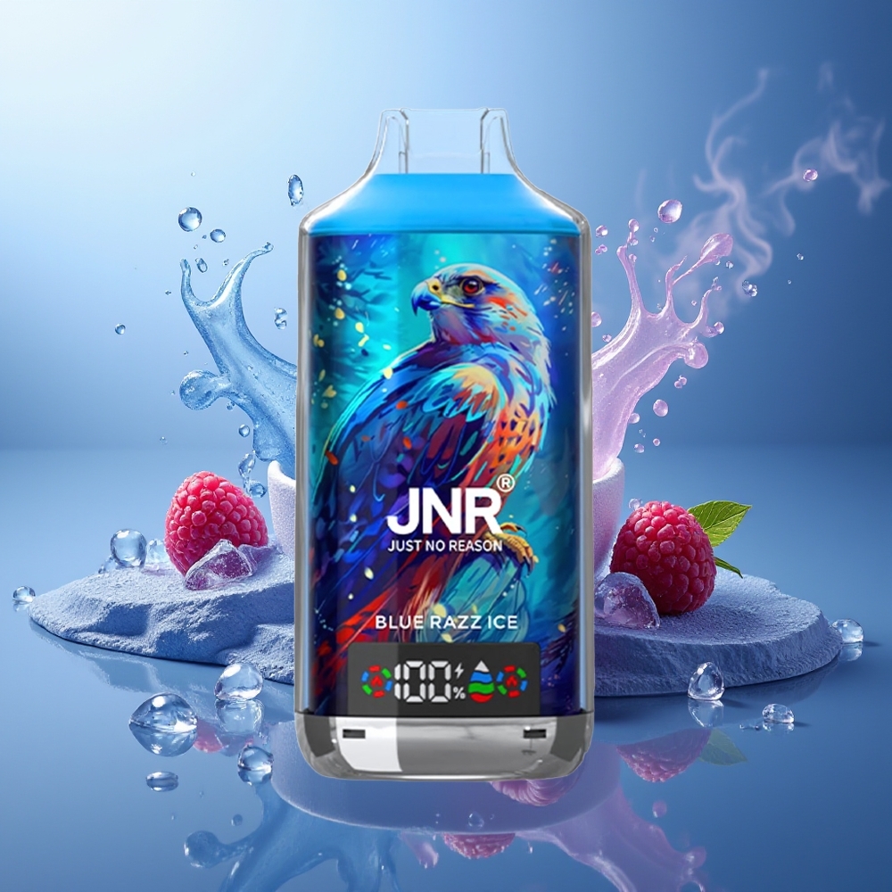 JNR Falcon X 18000 Puffs Vape Azul Frambuesa Hielo 750mAh Tipo-C Doble Malla