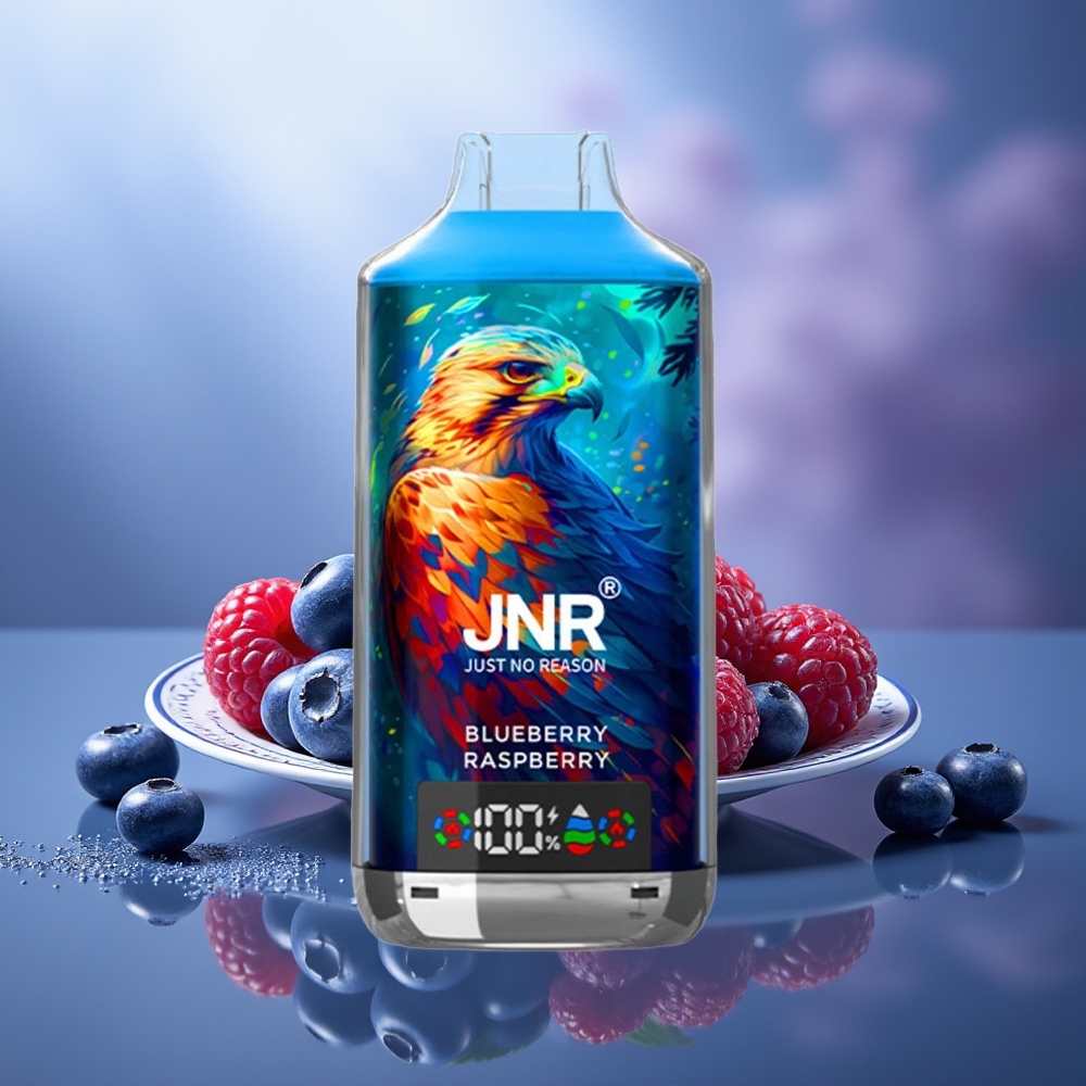 JNR Falcon X 18000 Puffs Vape Desechable Arándano Frambuesa Digital Display Dual Mesh Coil Type-C