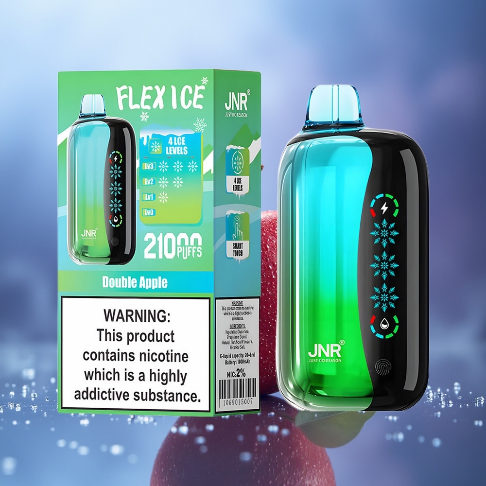 JNR Flex Ice 21000 Puffs Manzana Doble Ajustable Hielo Pantalla Táctil