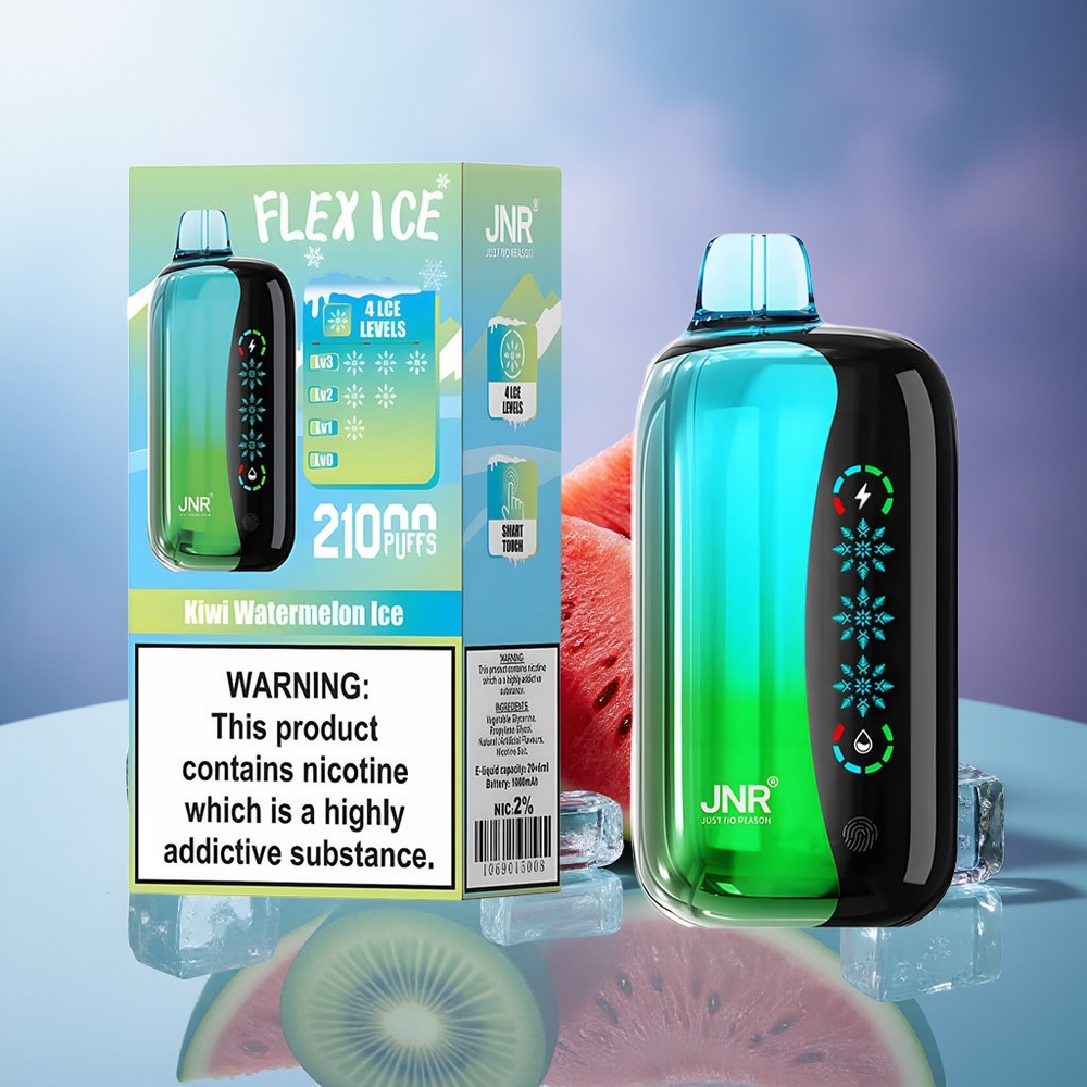JNR Flex Ice 21000 Puffs Vape Desechable Kiwi Sandía Hielo Ajustable 26ml 1.2 Ohm Dual Mesh