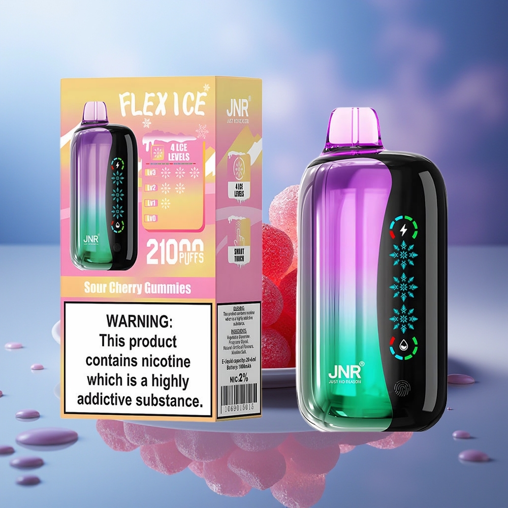 JNR Flex Ice 21000 Puffs Vape Gominolas Ácidas Ajustable 26ml Tipo-C