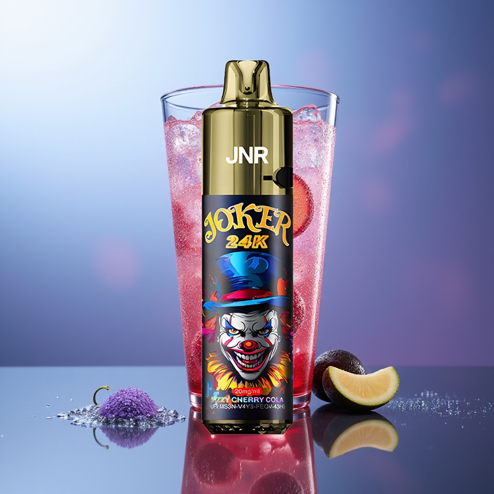JNR Joker 24000 Puffs Cereza Refresco de Cola Fizzy 2% Nicotina 800mAh Luz Colorida