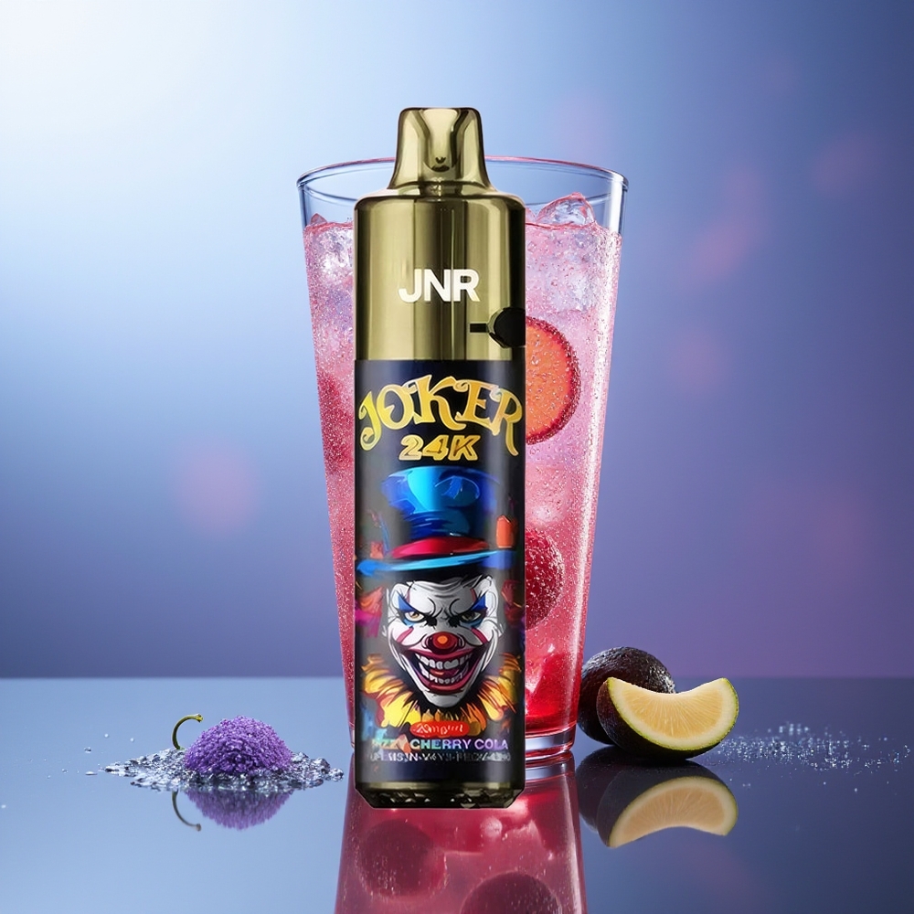 JNR Joker 24000 Puffs Cereza Refresco de Cola Fizzy 2% Nicotina 800mAh Luz Colorida