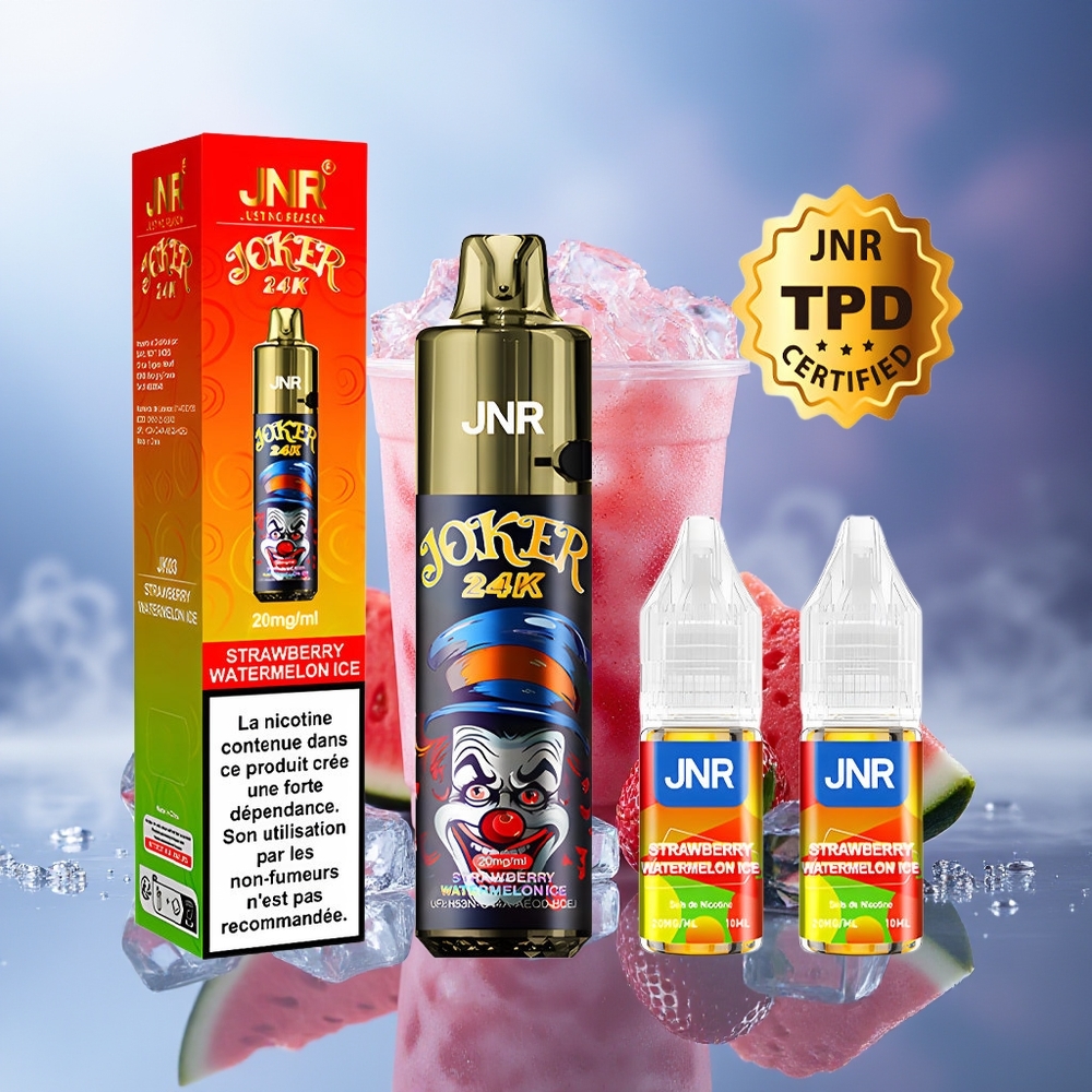 JNR Joker 24000 Puffs Fresa Sandía Hielo 2+10ml Recargable 800mAh Tipo-C
