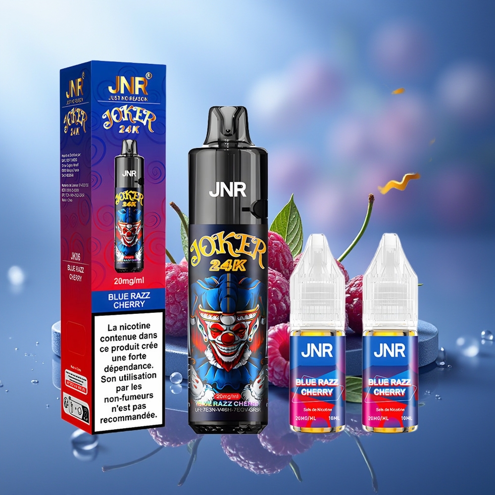JNR Joker 24000 Puffs Vape Desechable Blue Razz Cereza 2% Nicotina Batería 800mAh Tipo-C