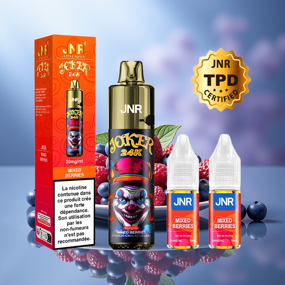 JNR Joker 24000 Puffs Vape Frutas Mixtas 2% Nicotina 800mAh Tipo-C
