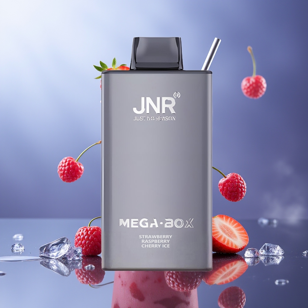 JNR Mega Box 25000 Puffs Fresa Frambuesa Cereza Hielo Tipo-C Carga Rápida Batería 850mAh