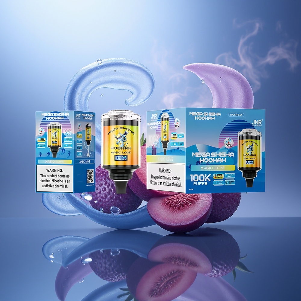 JNR Mega Shisha Hookah 100K Amor Mágico Pantalla Inteligente Tipo-C 2200mAh