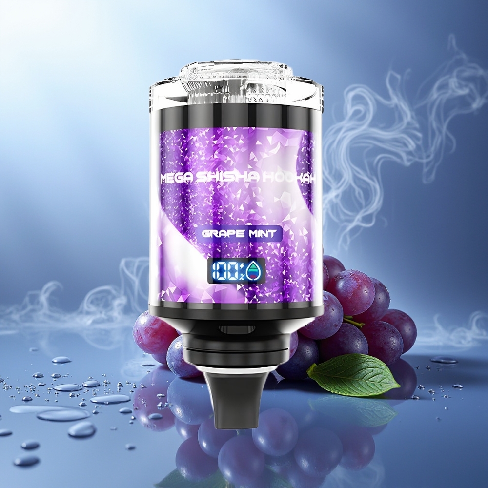 JNR Mega Shisha Hookah 100K Uva Menta Pantalla Inteligente Carga Rápida Aire Ajustable JNR Mega Shisha Hookah 100K Uva Menta Pantalla Inteligente Carga Rápida Aire Ajustable
