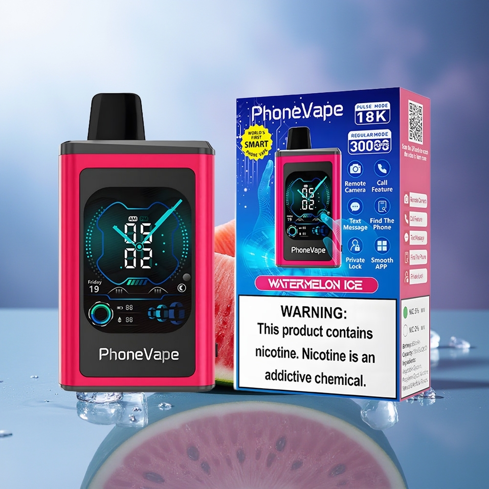 JNR PhoneVape 30000 caladas Vape Desechable Sandía Helada Pantalla Completa Batería Recargable 850mAh Modo Turbo
